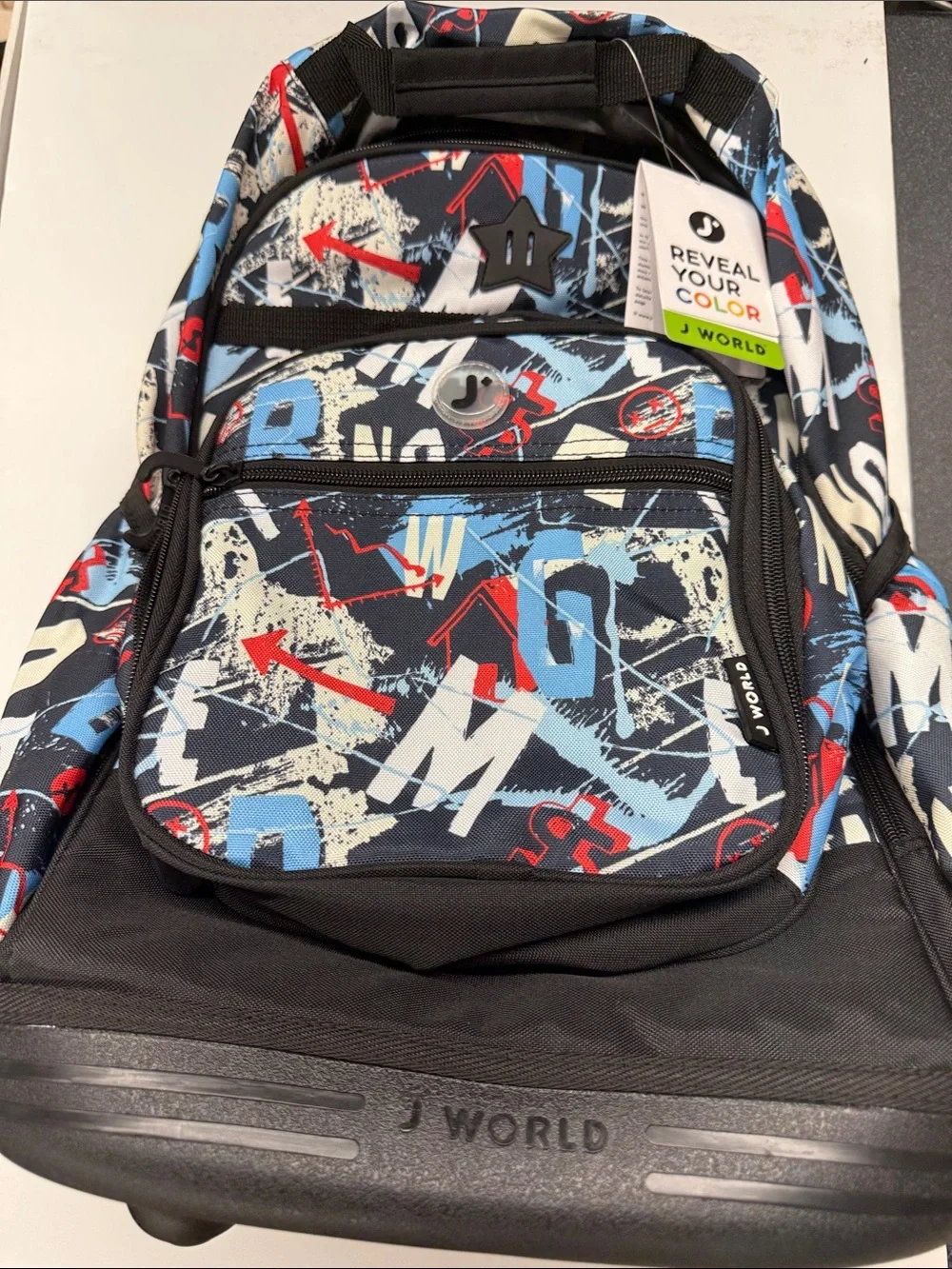NEW Graphic Rolling Backpack J World